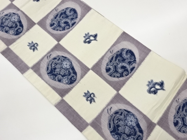 JAPANESE KIMONO / TSUMUGI / WOVEN CHECKERED